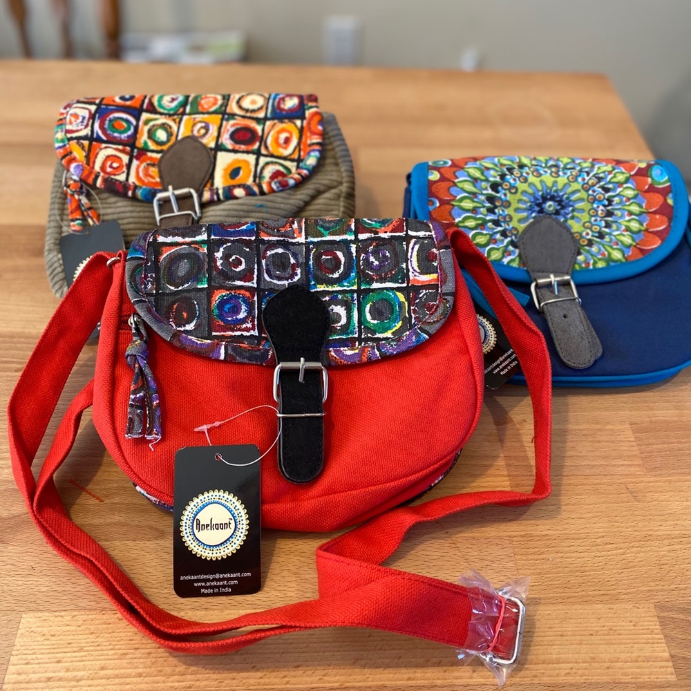 Whimsical and fun cross-body bags!